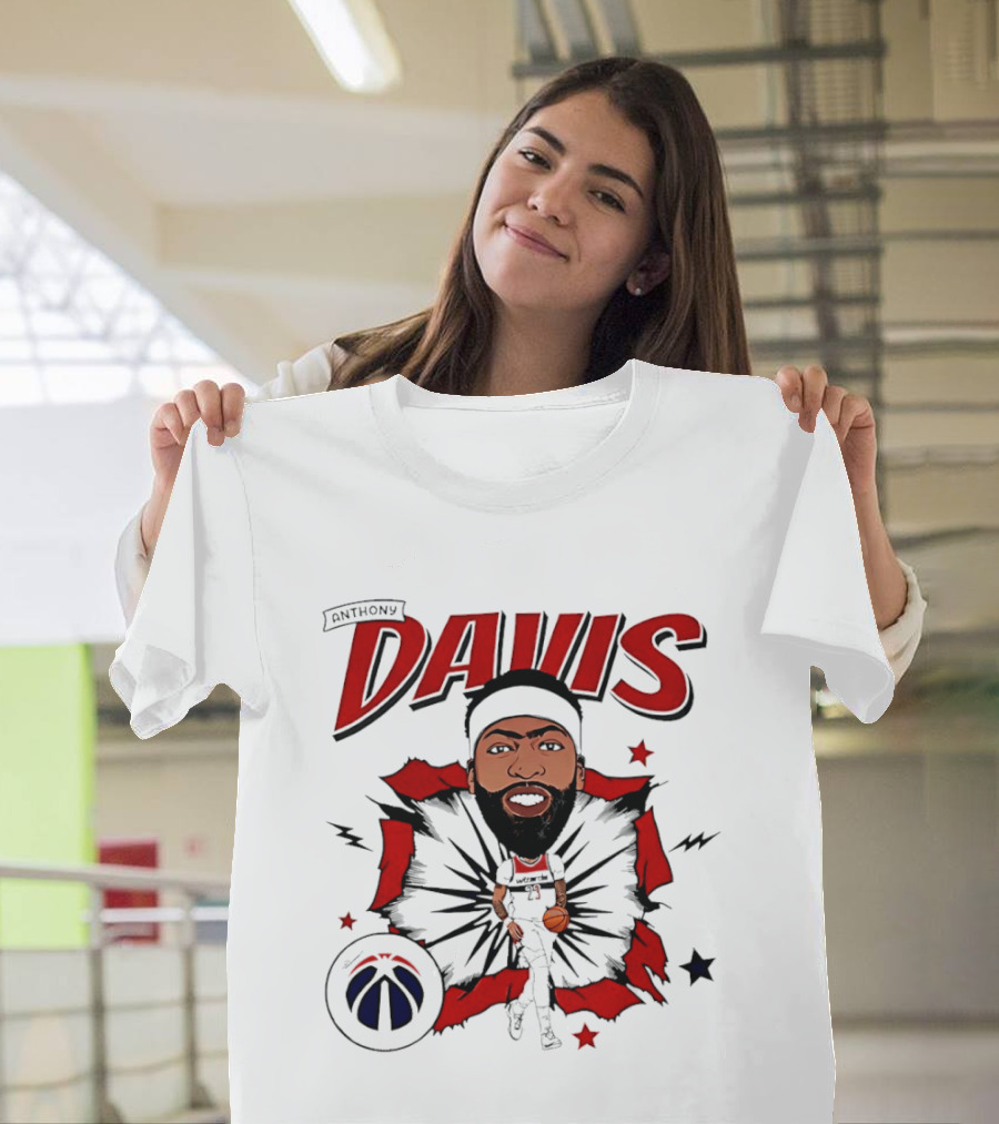Anthony Davis Washington Wizards Cartoon Style Basketball Star T-Shirt