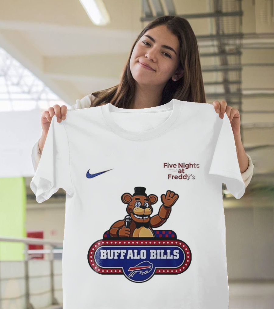 Buffalo Bills Five Nights At Freddy's Freddy Fazbear Collaboration T-Shirt