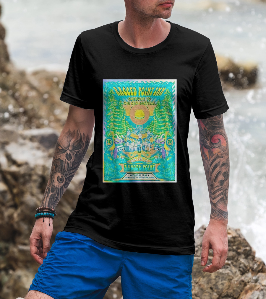 Ragged Point Inn Gateway To Big Sur Festival BBQ Pie Live Music Big Sur CA May 2 2026 T-Shirt