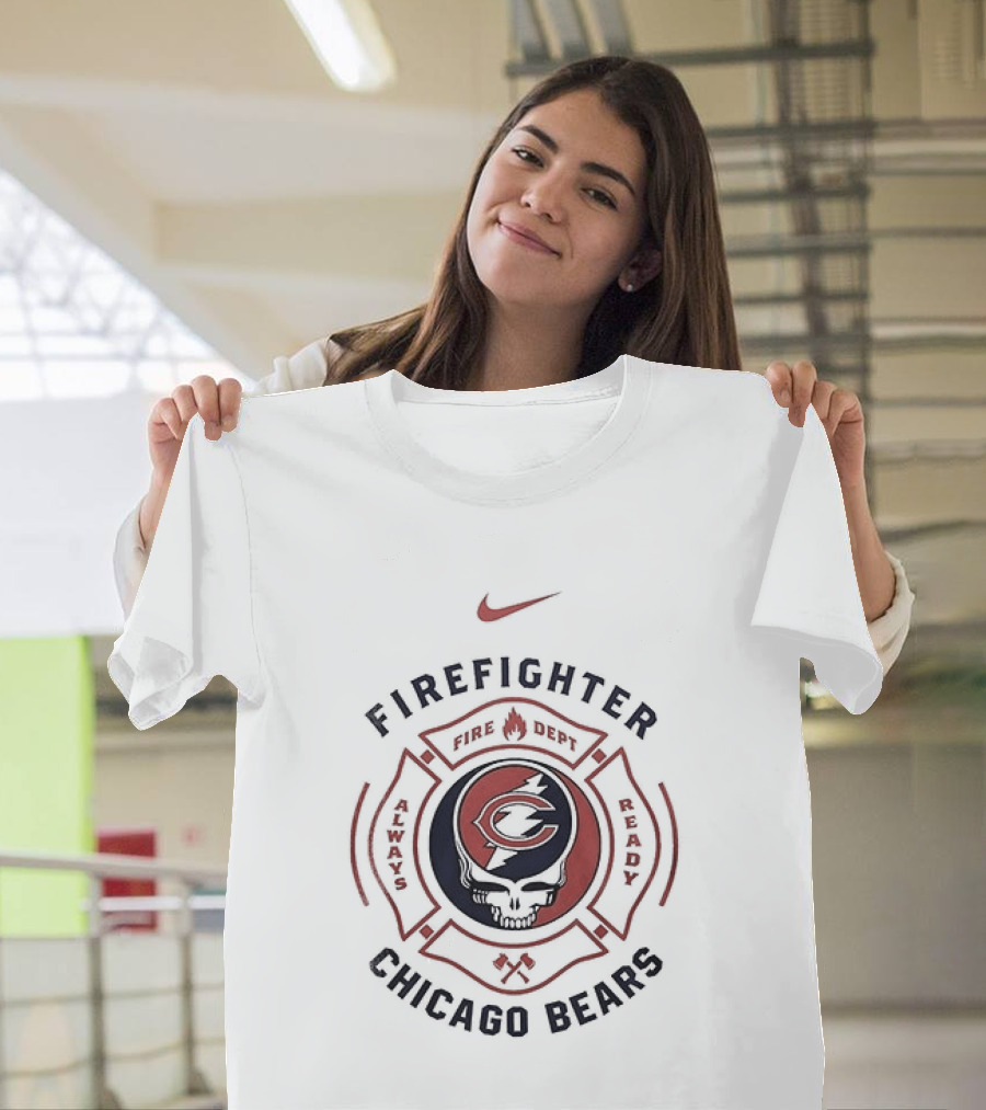Nike Firefighter Chicago Bears Grateful Dead Collaboration T-Shirt
