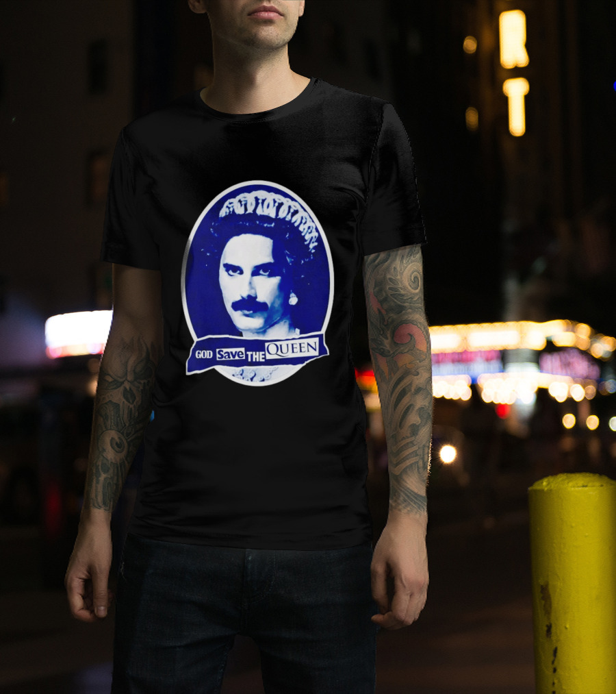 God Save The Queen Freddy Mercury Regal Punk Icon Sticker T-Shirt