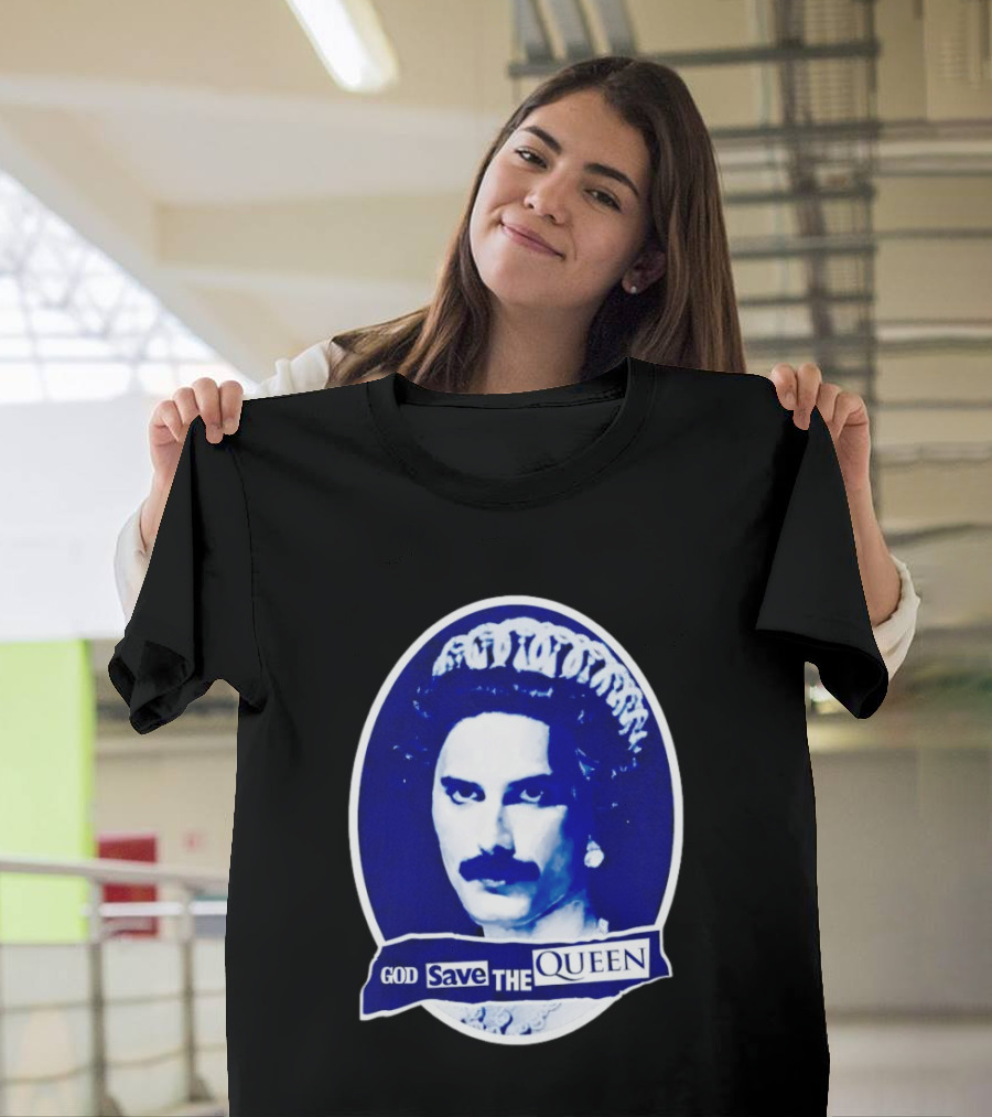 God Save The Queen Freddy Mercury Regal Punk Icon Sticker T-Shirt