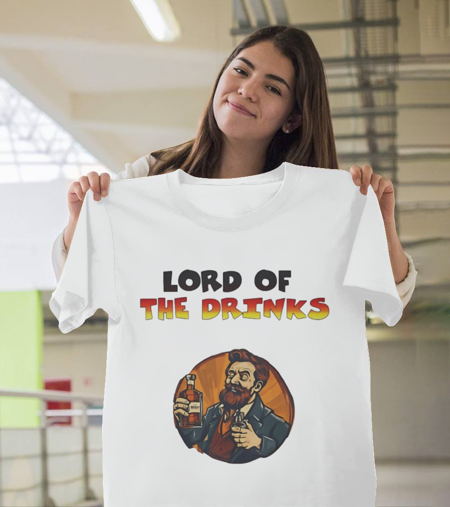 Lord Of The Drinks Whiskey Bearded Man T-Shirt