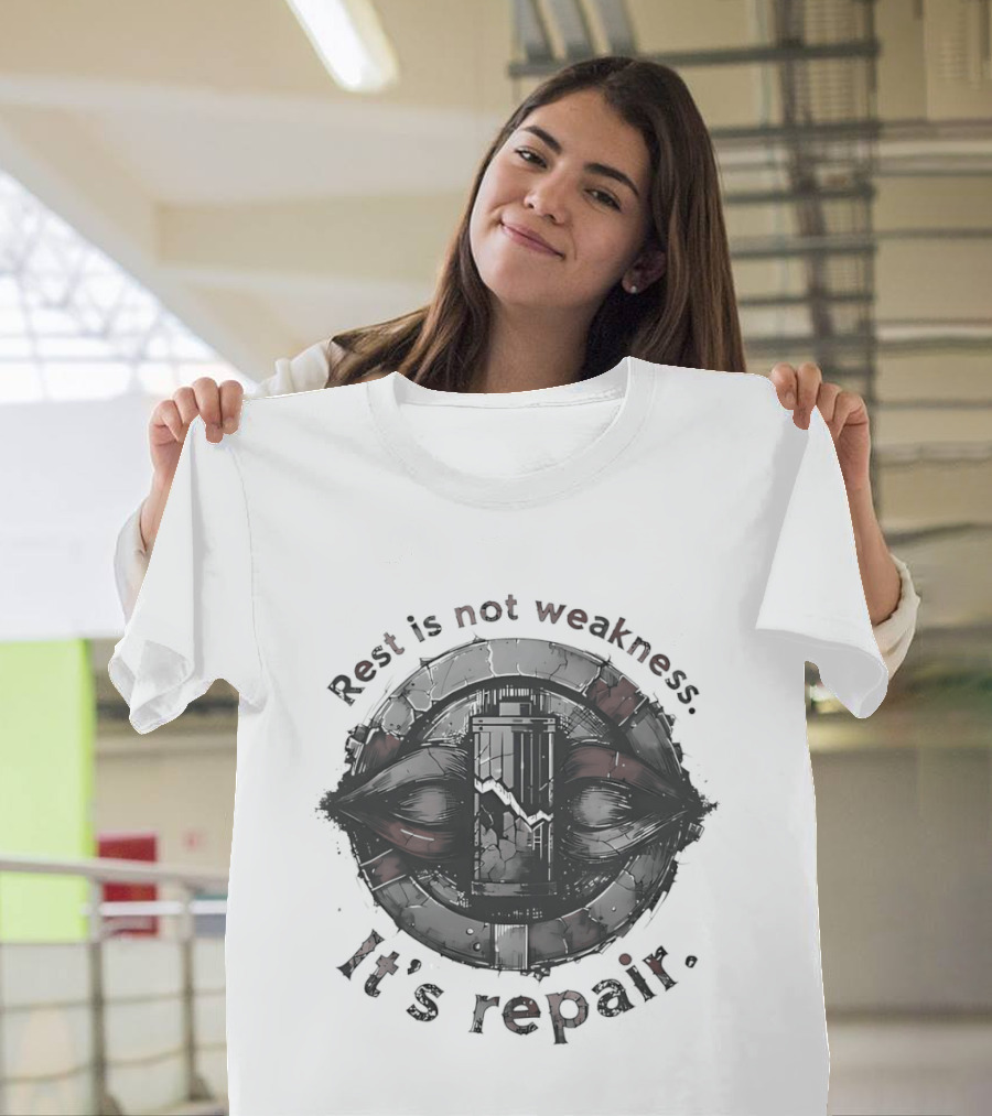 Rest Is Not Weakness It's Repair Empowerment Motivational Message T-Shirt