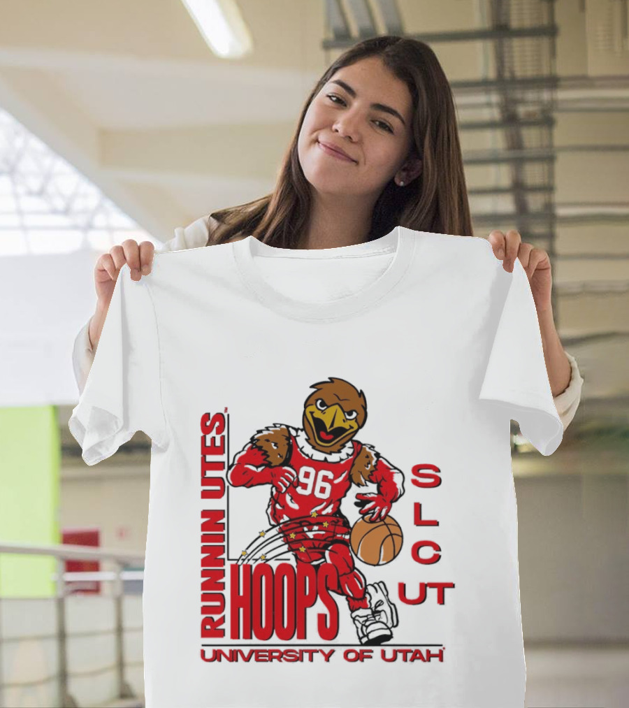 Runnin Utes Hoops SLcut University Of Utah Basketball Bird T-Shirt