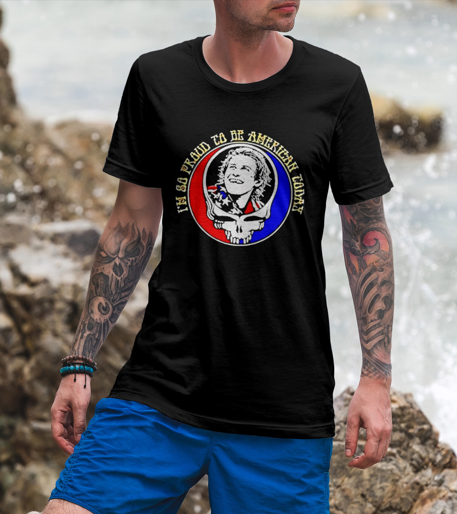 Us Hockey Team Grateful Dead Stealie It's So Proud To Be American Today Jack Hughes American Hero 2026 Winter Olympic Hockey T-Shirt