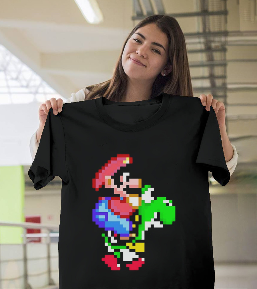 Mario And Yoshi Super Mario World Pixel T-Shirt