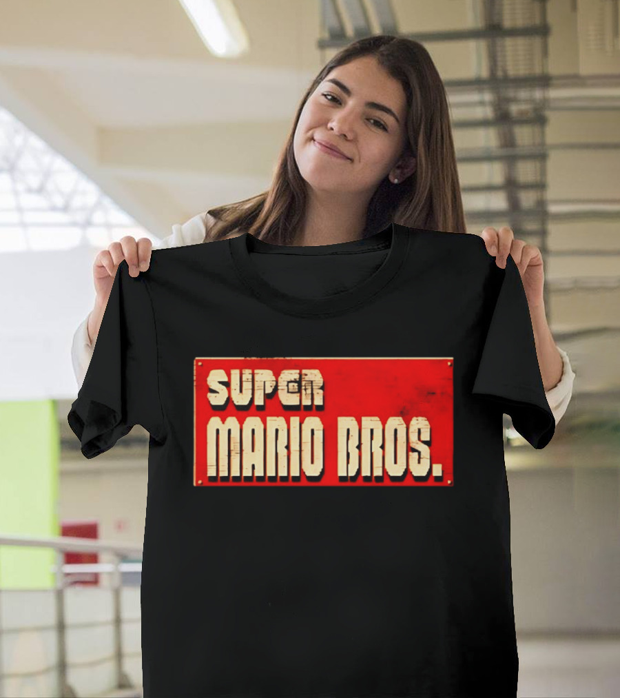 Super Mario Bros Iconic Title Sign T-Shirt