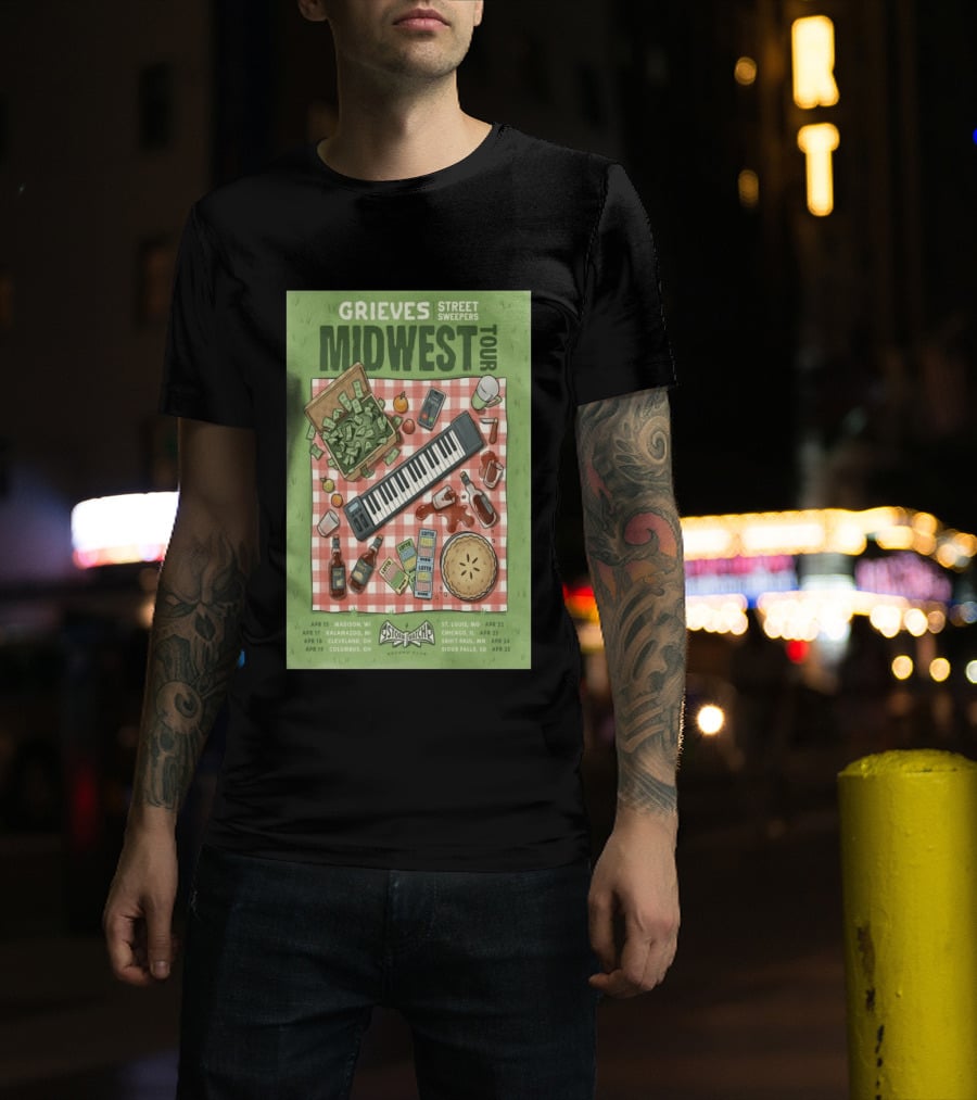 Grieves Midwest Tour Street Sweepers Storm Records 2026 Keyboard Picnic T-Shirt