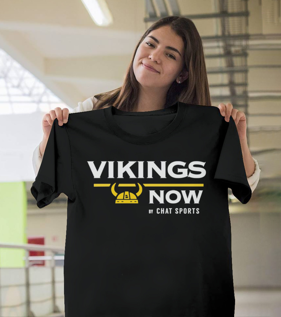 Vikings Now Chat Sports Minnesota Vikings Horns Helmets T-Shirt
