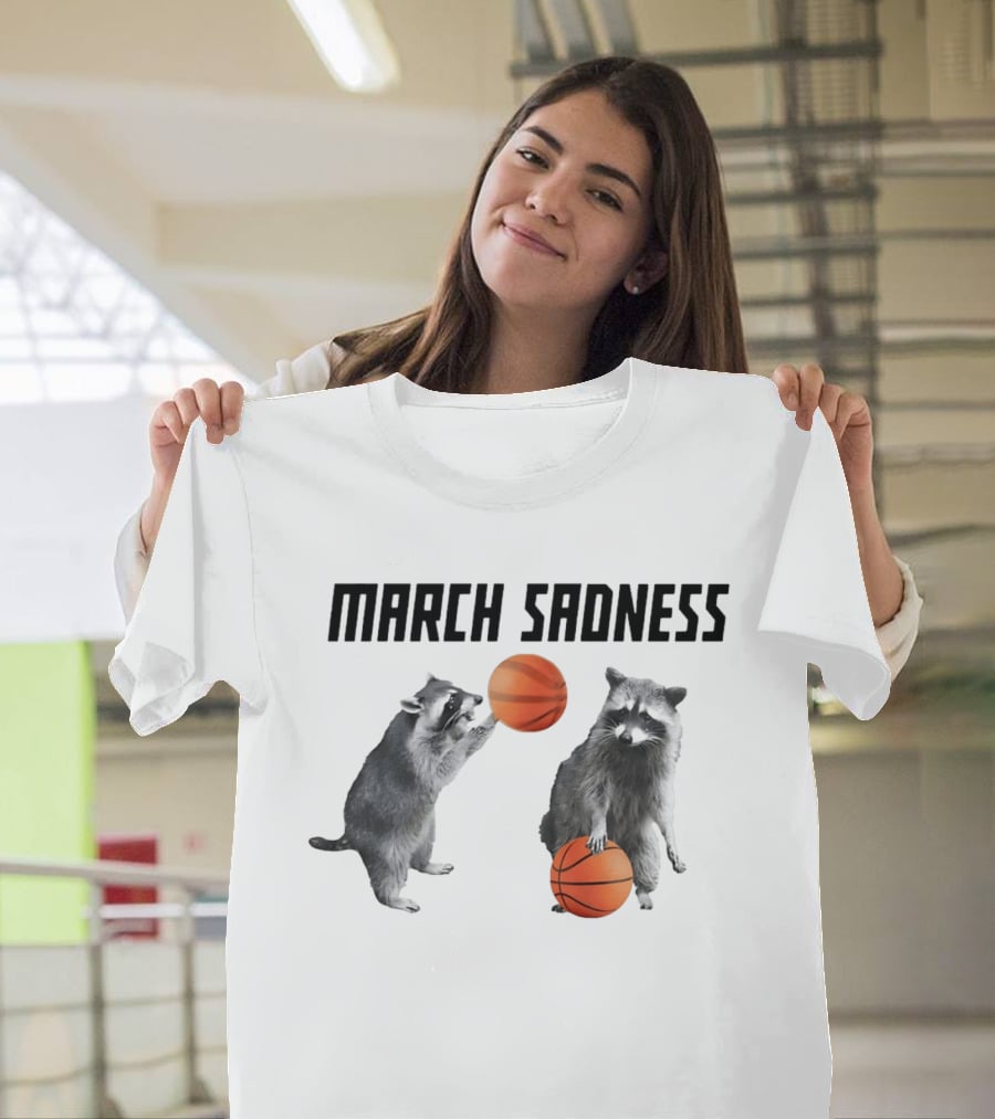 March Sadness Raccoon Basketball Players With Balls T-Shirt