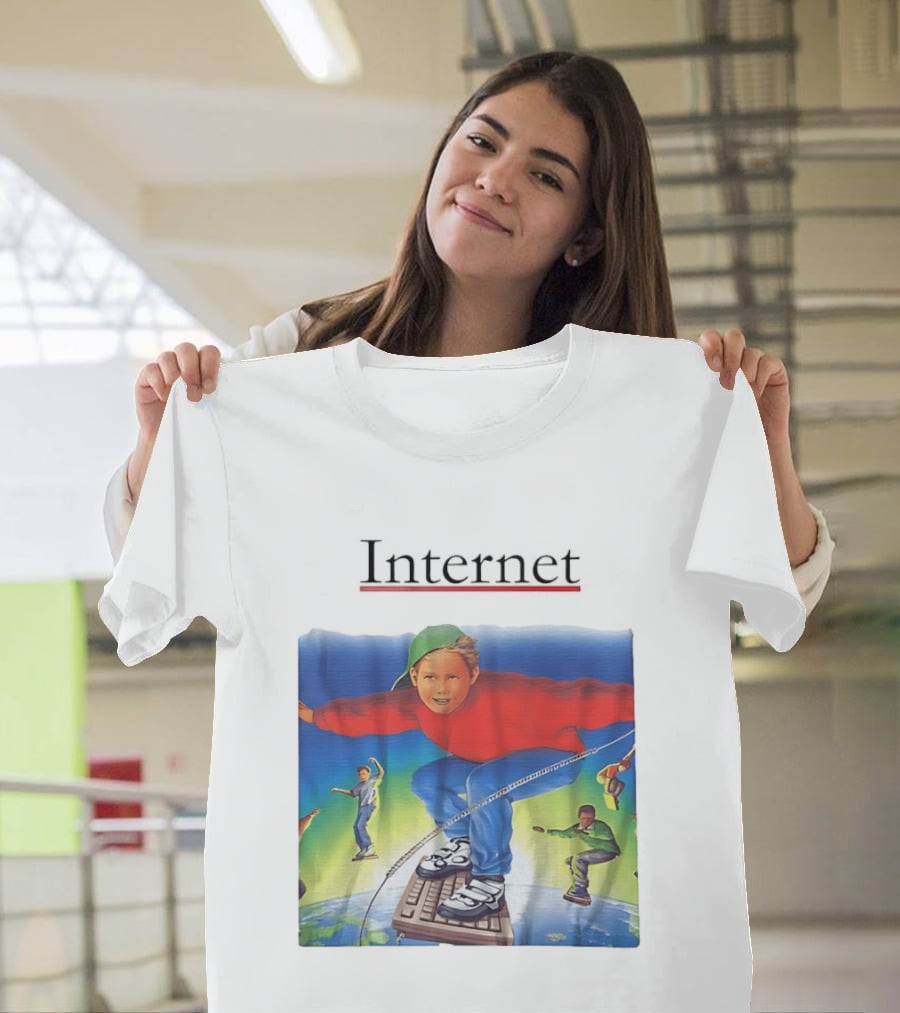 Internet Surfing Kids Adventure On Keyboard Across Digital World T-Shirt