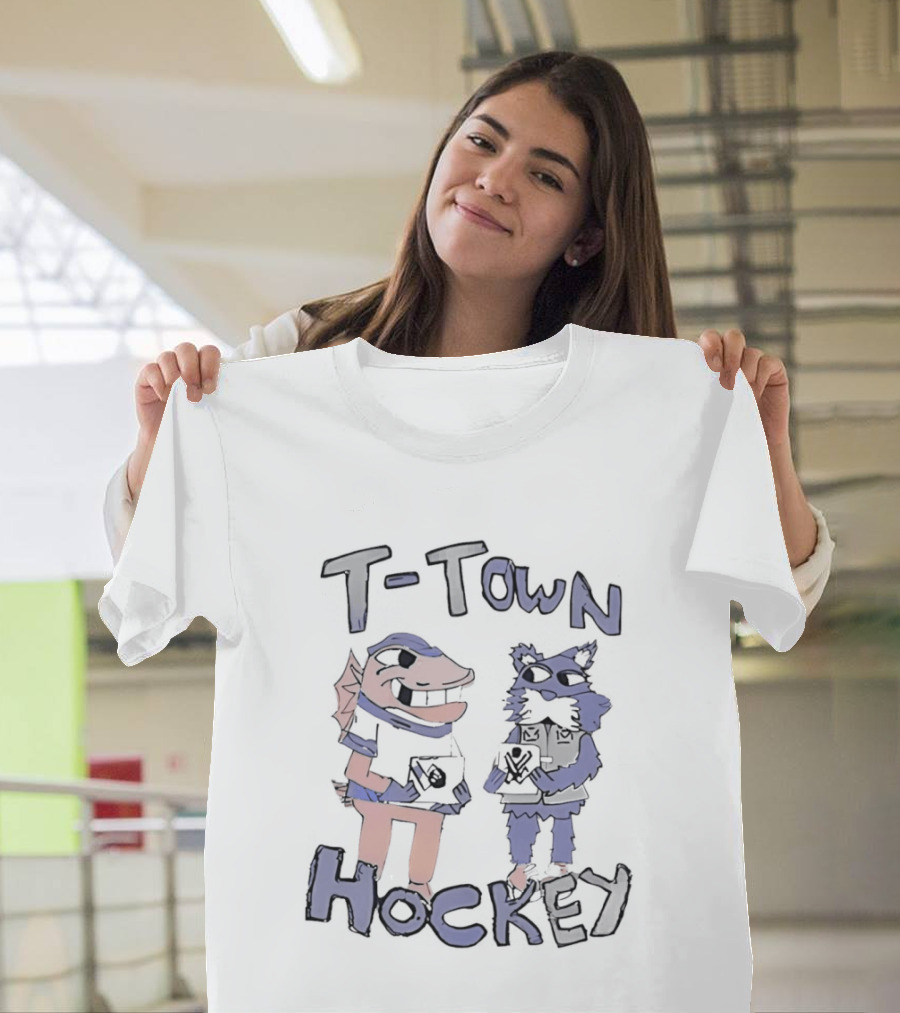 T Town Hockey Cartoon With Playful Animal Characters T-Shirt