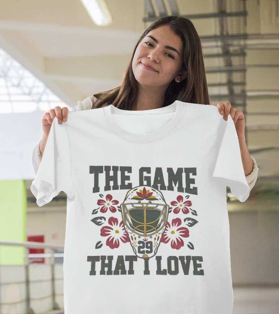 Marc Andre Fleury Minnesota Wild The Game That I Love Floral Hockey Mask T-Shirt