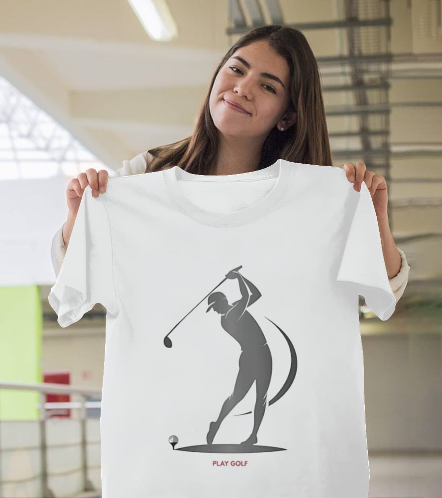 Play Golf Silhouette Of Man Swinging Club T-Shirt