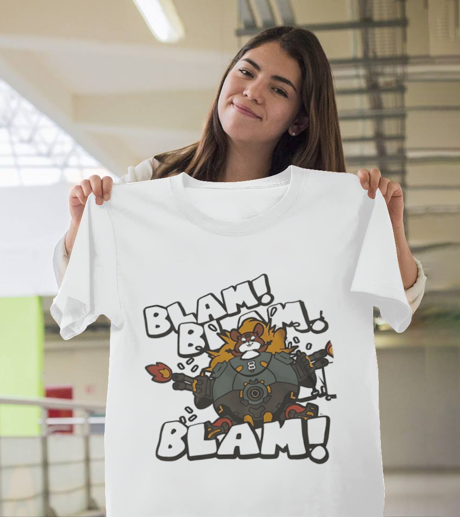 Wrecking Ball Blam Blam Blam Over Hamster Mech Action T-Shirt