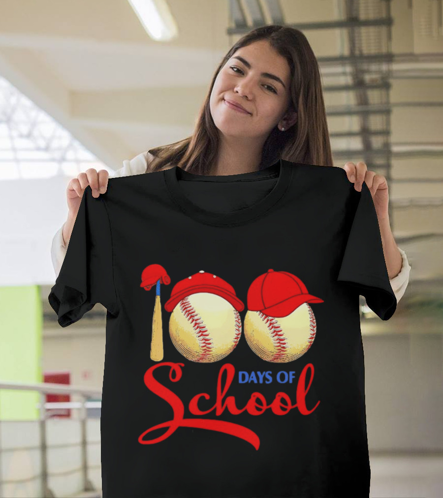 100 Days Of School Baseball Hat Celebration T-Shirt