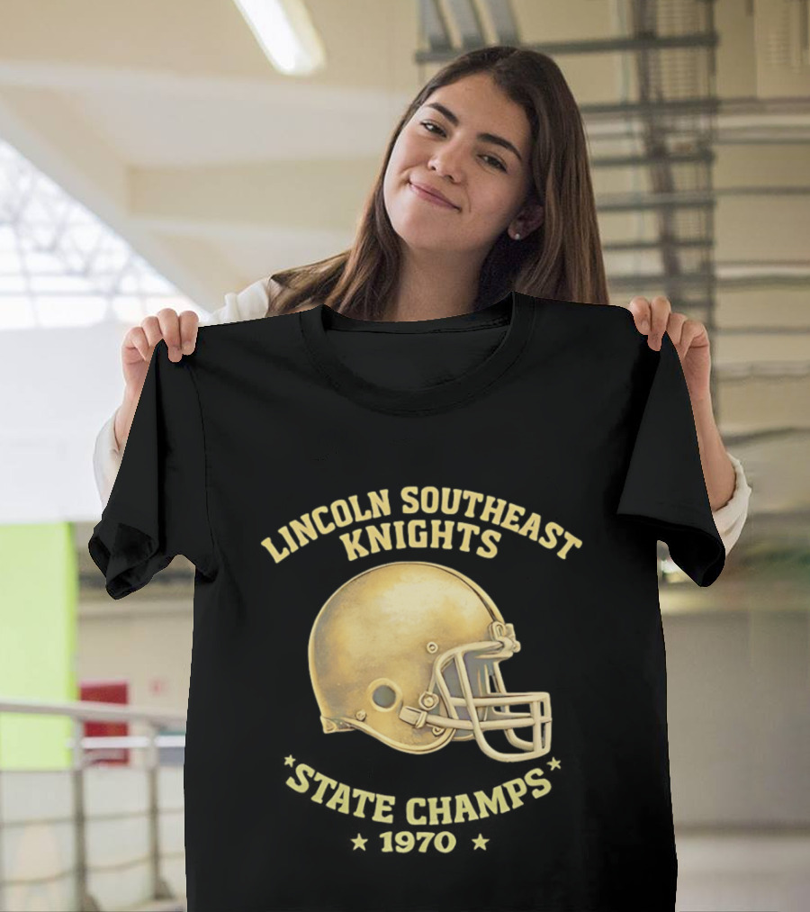 Lincoln Southeast Knights State Champs 1970 Helmet T-Shirt