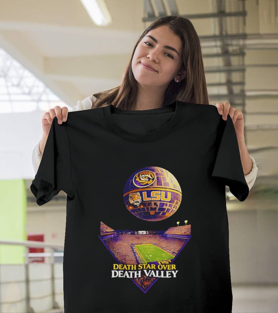 LSU Tigers Death Star Over Death Valley Stadium LSU T-Shirt