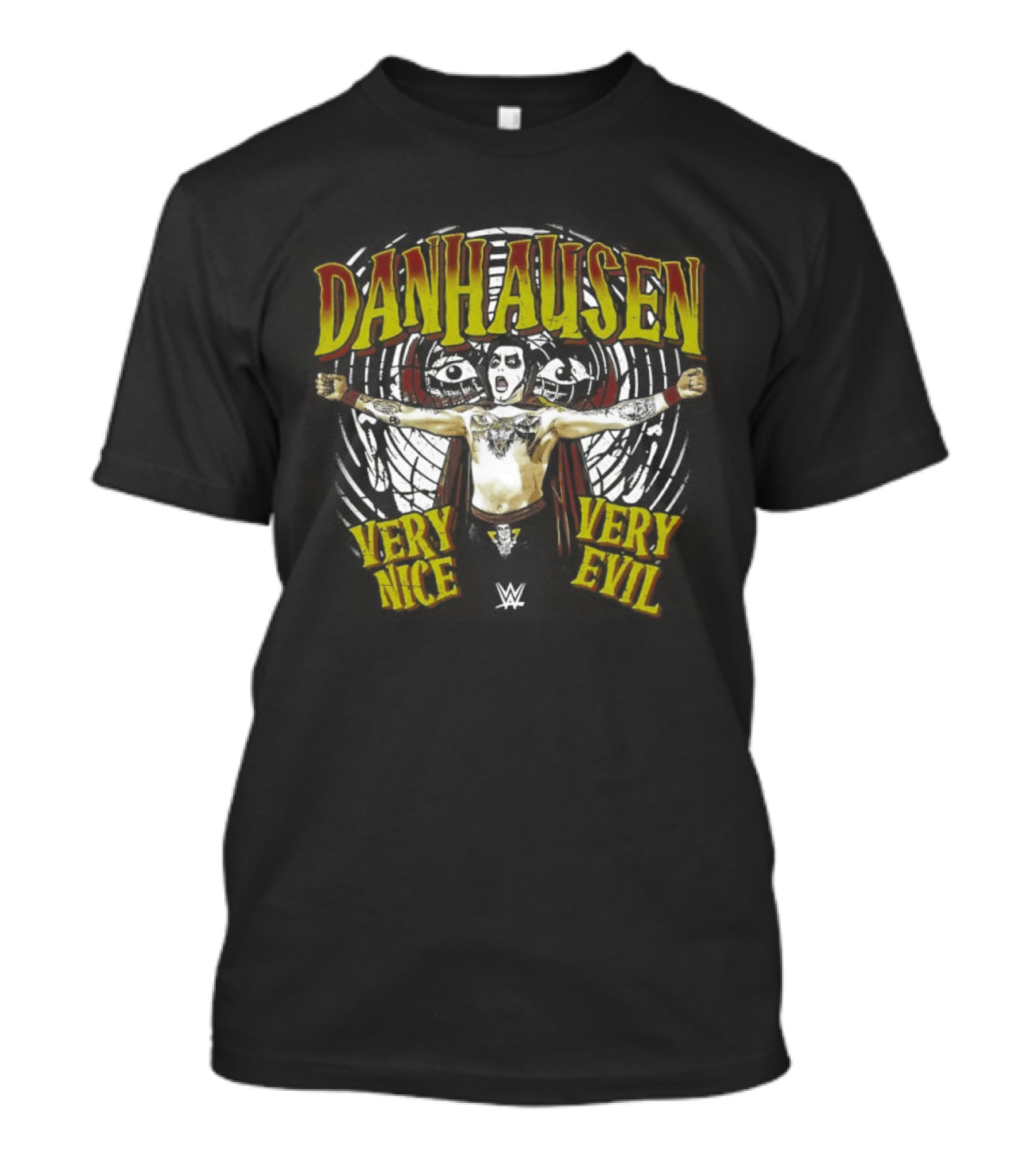 Danhausen WWE Very Nice Very Evil Hypnosis Yellow Red T-Shirt