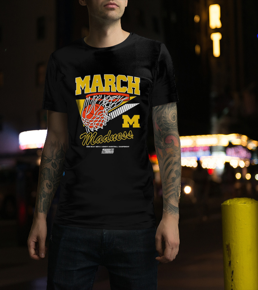 Michigan Wolverines March Madness MBB & WBB 2026 Basketball Championship Swish T-Shirt