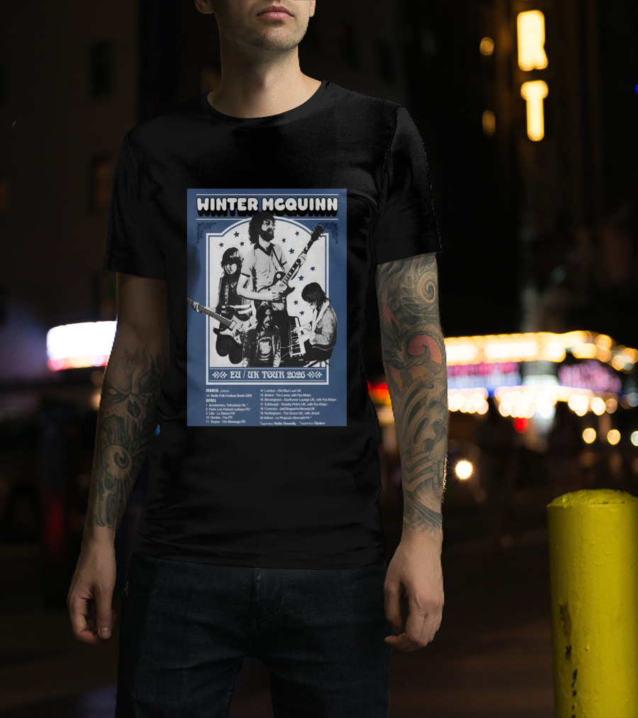 Winter McQuinn EU UK Tour 2026 Amsterdam Berlin Paris Manchester T-Shirt