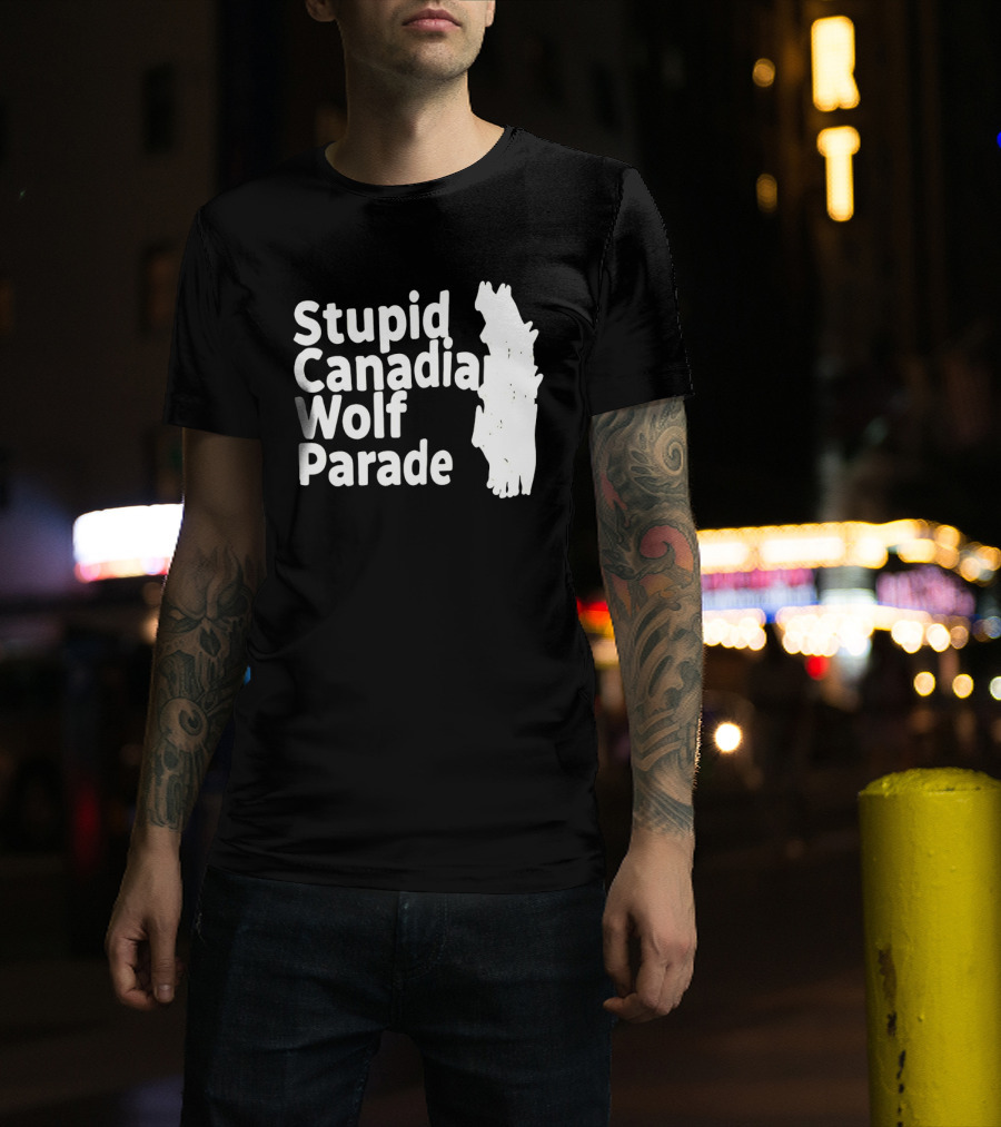 Stupid Candia Wolf Parade White Text With Wolf T-Shirt