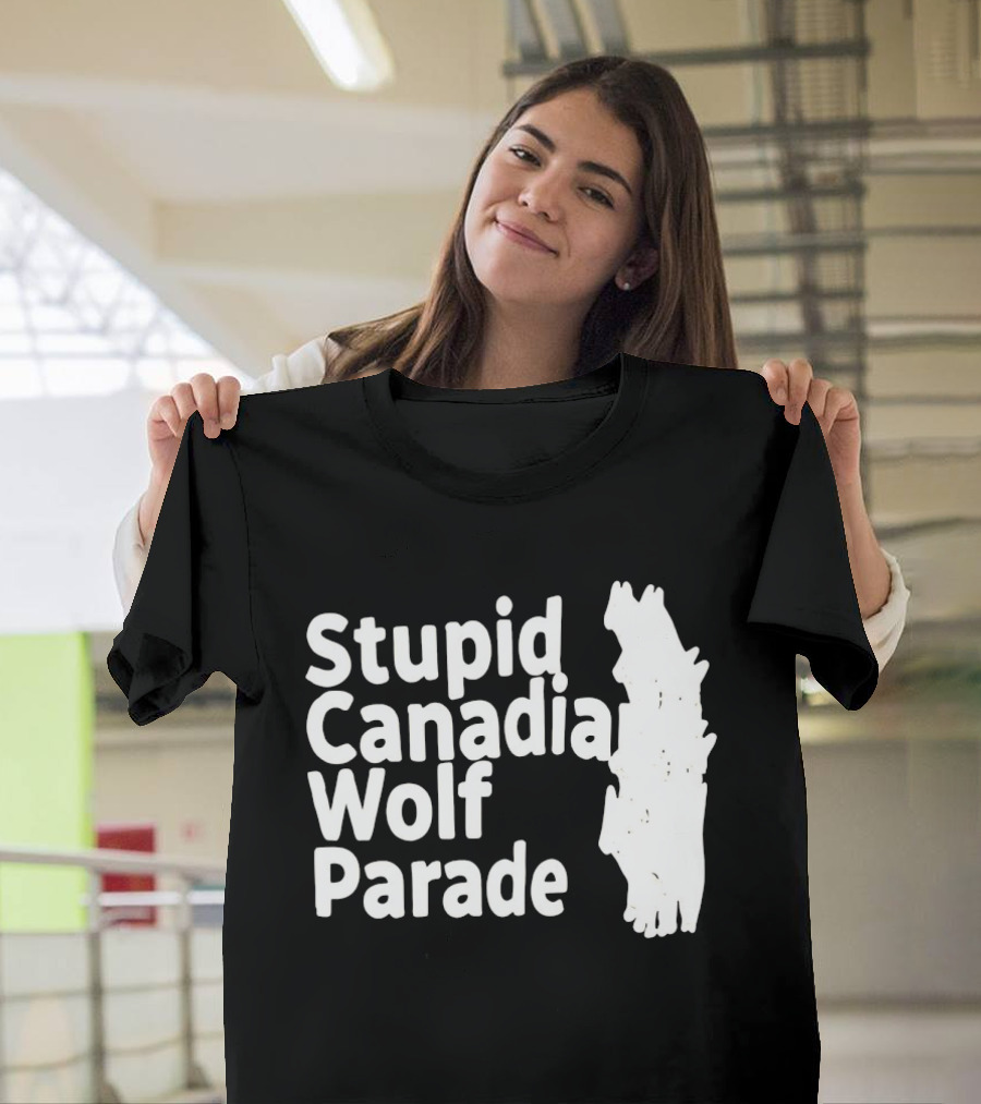 Stupid Candia Wolf Parade White Text With Wolf T-Shirt