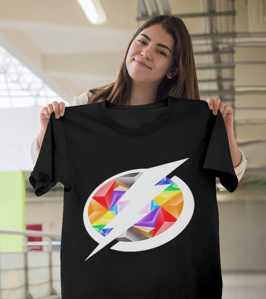 Tampa Bay Lightning Rainbow Pride Lightning Bolt T-Shirt