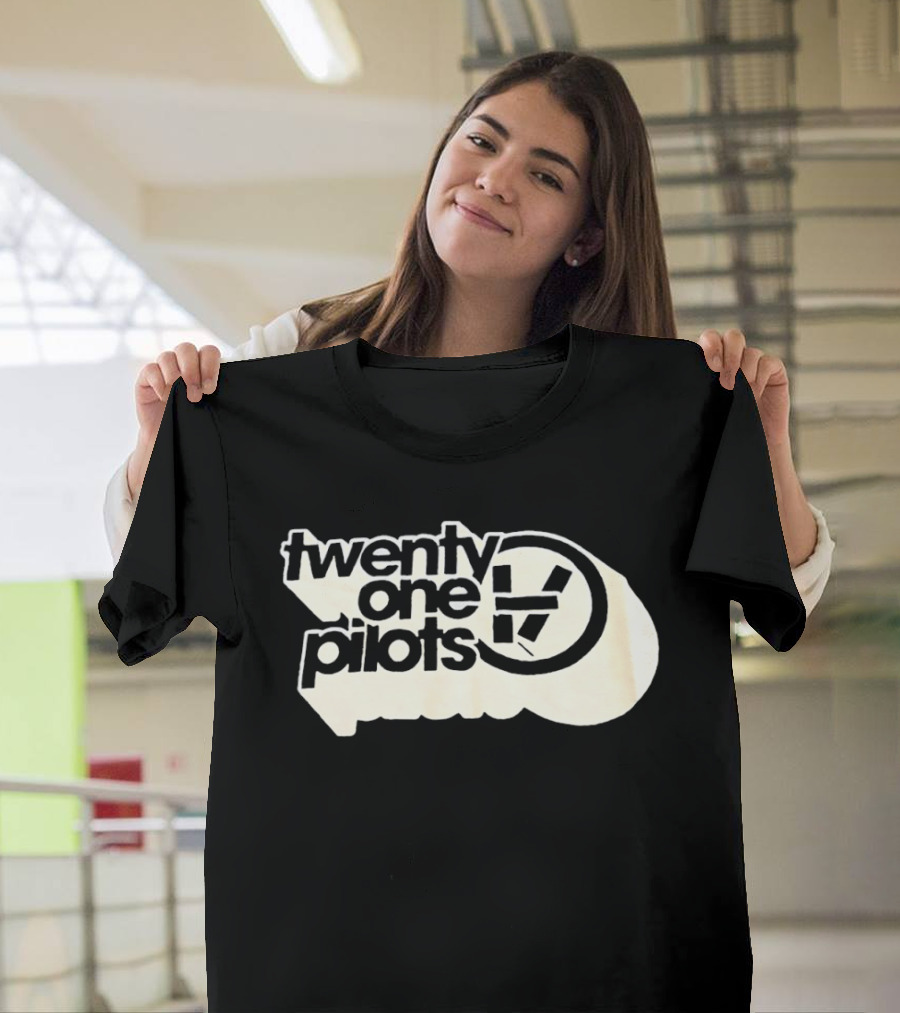 Twenty One Pilots Logo Band Name White Circle T-Shirt
