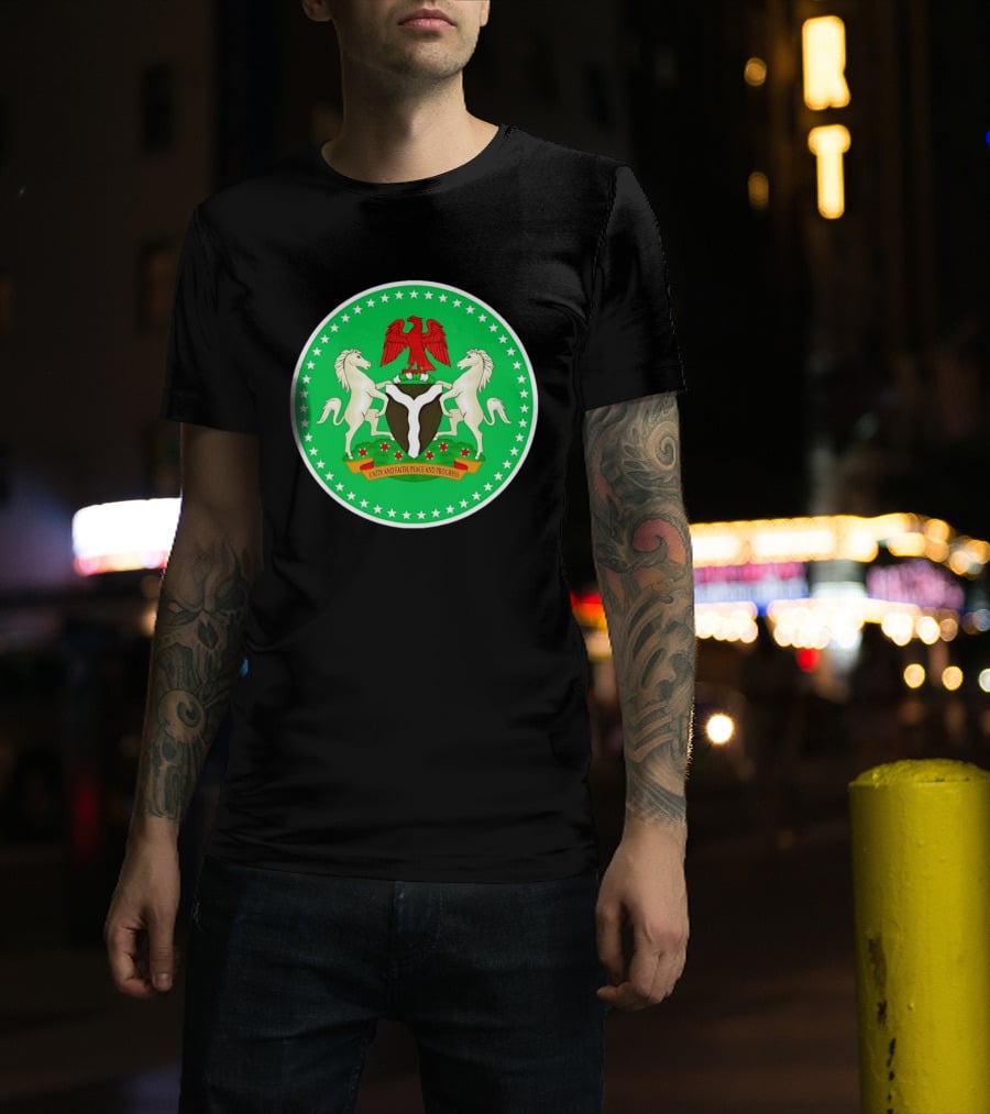 Unity Faith Peace Progress Nigeria National Coat Of Arms T-Shirt