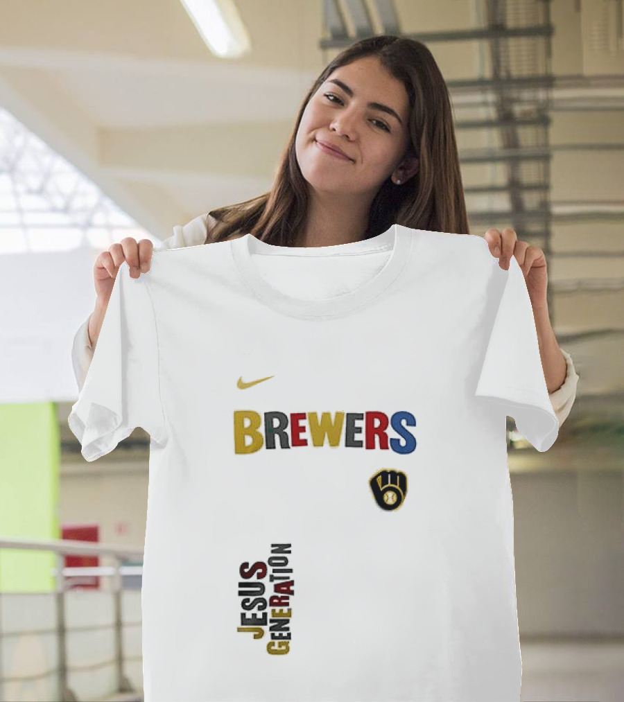 Nike Brewers Jesus Generation Tour Milwaukee Baseball T-Shirt