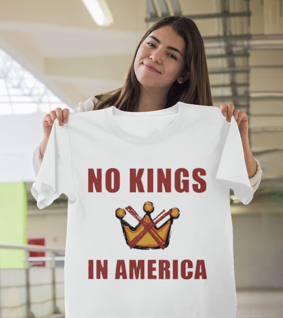 No Kings In America Crown Crossed Out T-Shirt
