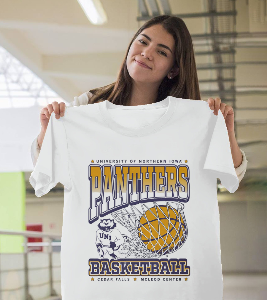 University Of Northern Iowa Panthers Basketball Cedar Falls McLeod Center UNI Panthers T-Shirt