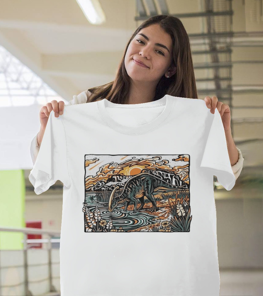 Parasaurolophus Dream In Cretaceous Landscape T-Shirt