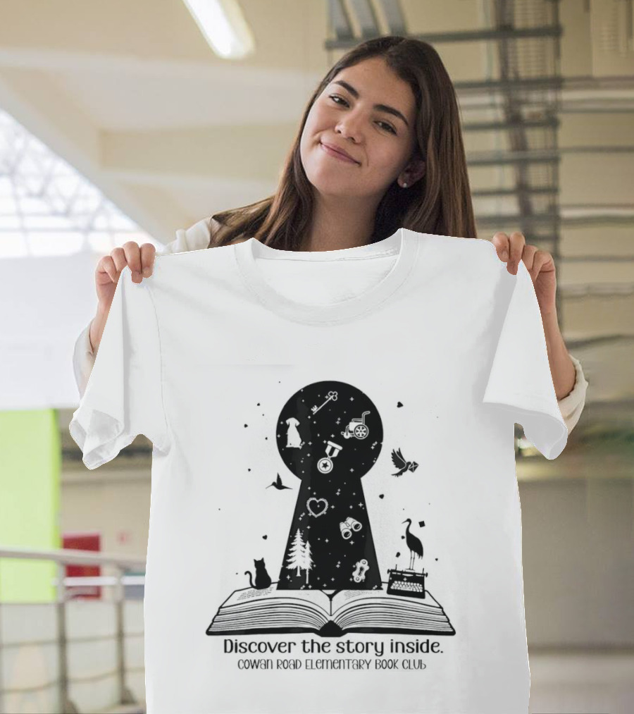Cowan Road Elementary Book Club Discover The Story Inside Keyhole T-Shirt