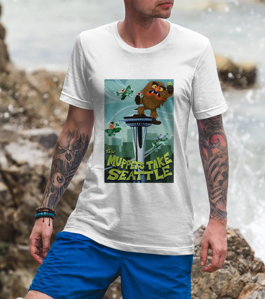 The Muppets Take Seattle Space Needle Adventure With Frog And Characters T-Shirt