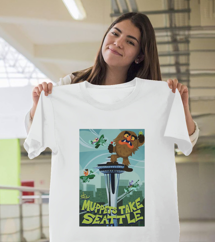 The Muppets Take Seattle Space Needle Adventure With Frog And Characters T-Shirt