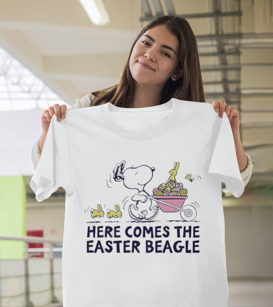 Snoopy Easter Beagle with Bunnies and Basket T-Shirt