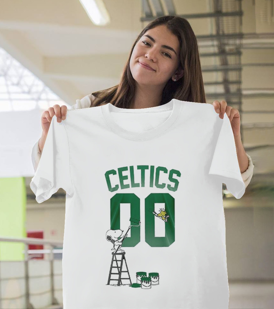 Celtics Snoopy Shut Up And Dribble 00 Painting Peanuts Collaboration T-Shirt