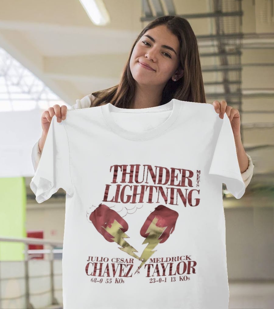 Julio Cesar Chavez Meldrick Taylor Thunder Lightning Boxing Match 1990 T-Shirt