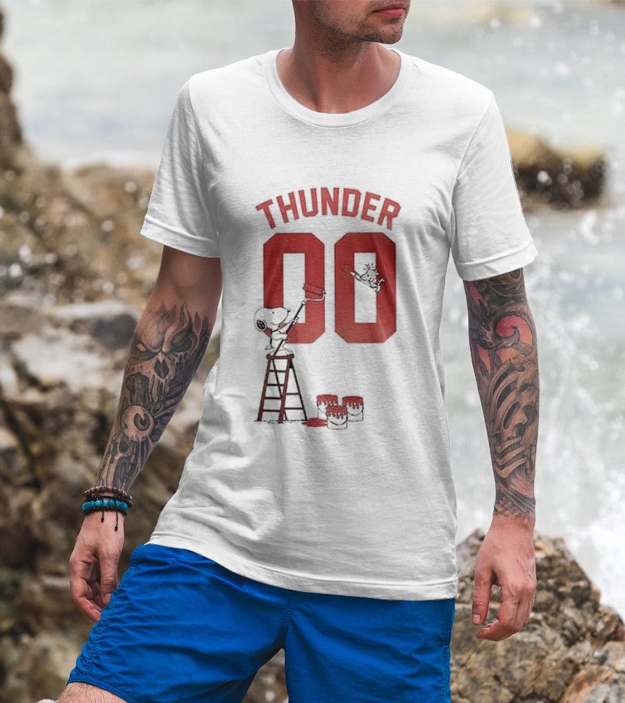 Thunder 00 Oklahoma City Snoopy Basketball Collaboration T-Shirt