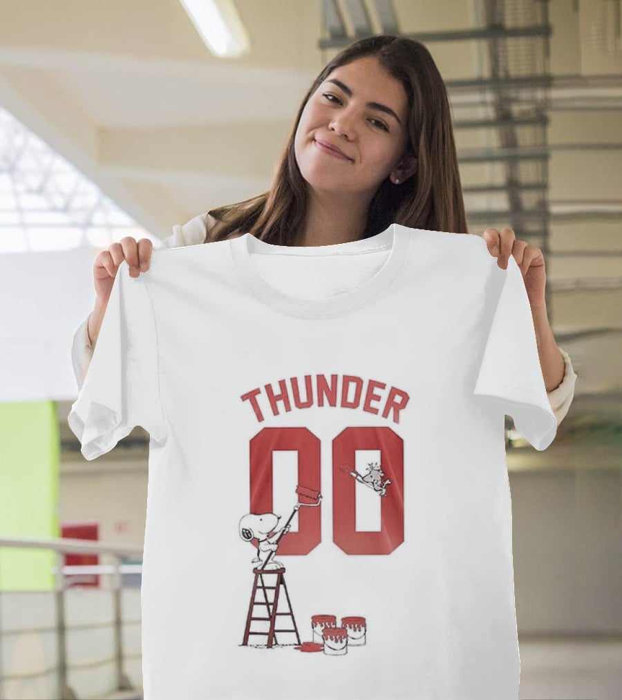 Thunder 00 Oklahoma City Snoopy Basketball Collaboration T-Shirt