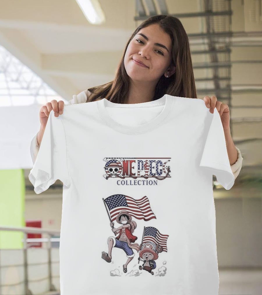 One Piece Collection United States Of America 250th Anniversary Flags T-Shirt
