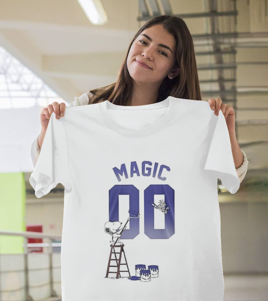 Orlando Magic Snoopy Shut Up And Dribble Magic 00 Basketball Collaboration T-Shirt