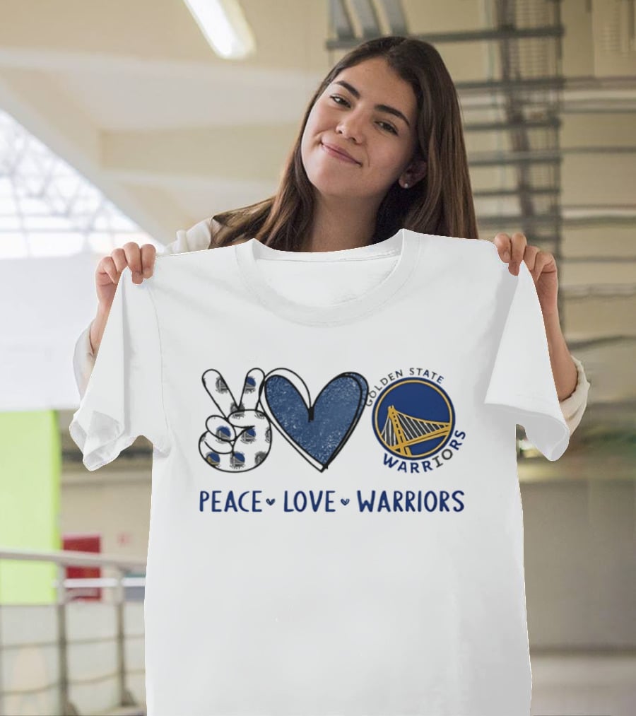 Golden State Warriors Peace Love Warriors Bridge T-Shirt