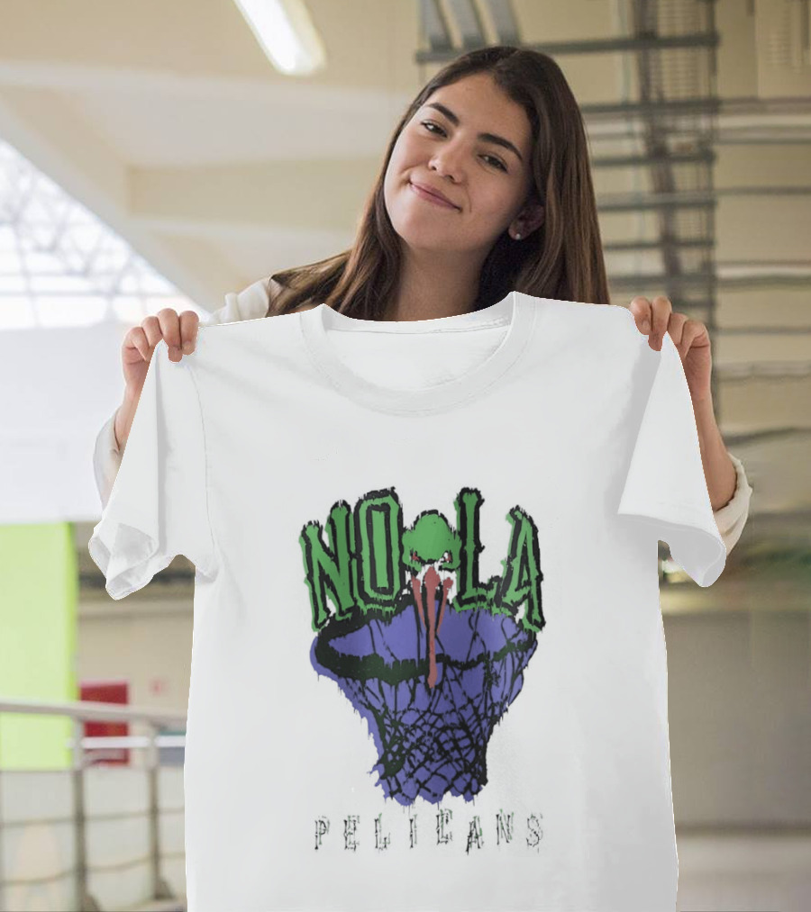 NOLA New Orleans Pelicans Basketball Hoop T-Shirt