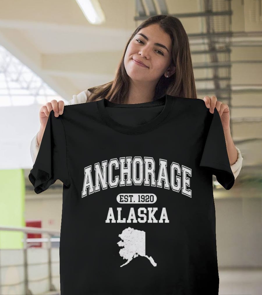 Anchorage Alaska Est 1920 Map Varsity T-Shirt