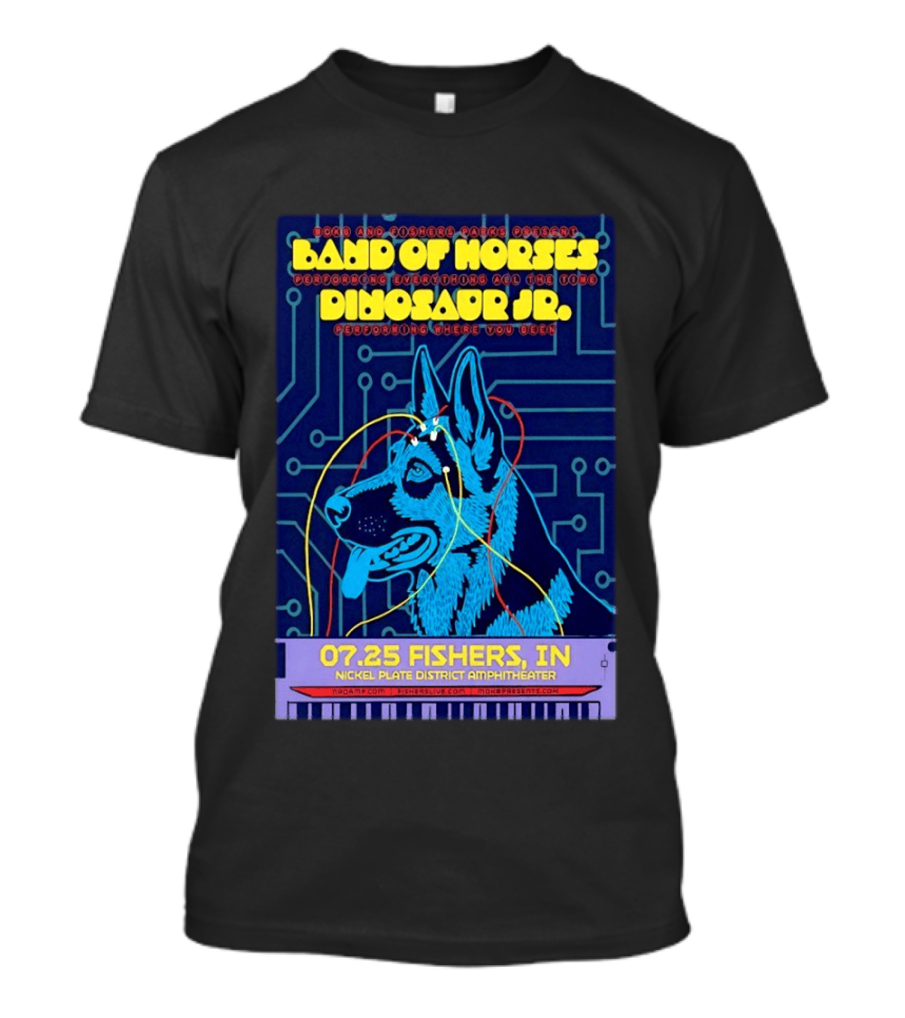 Band Of Horses Dinosaur JR Nickel Plate District Amphitheater Fishers IN July 25 2026 T-Shirt