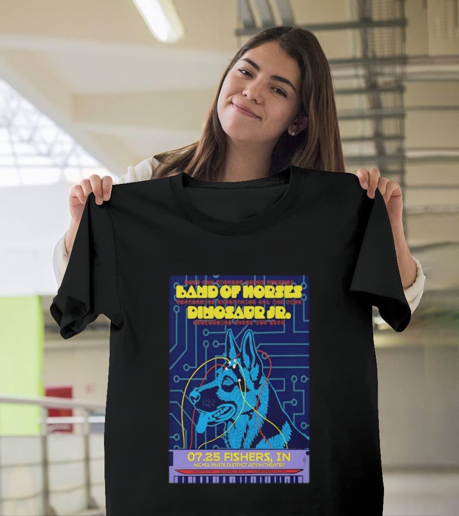 Band Of Horses Dinosaur JR Nickel Plate District Amphitheater Fishers IN July 25 2026 T-Shirt